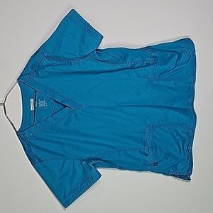 Health Pro large blue short sleeve scrub top